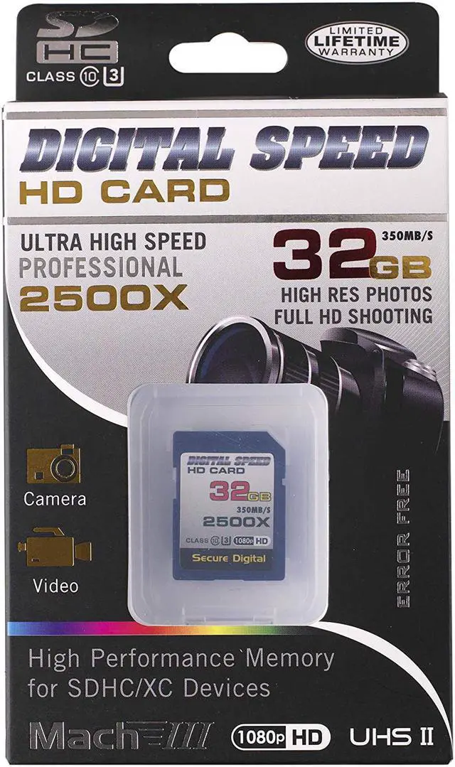 Alt view image 2 of 4 - Digital Speed Memory 32GB 2500X Professional High Speed 350MB/s Error Free (SDHC)