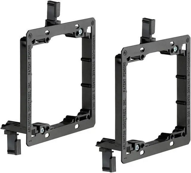 Alt view image 2 of 3 - iMBAPrice Duag Gang (2-Gang) Low Voltage Wallplate Mounting Bracket - Black (Pack of 2)
