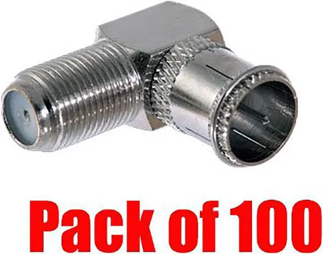 Main image of iMBAPrice (Pack of 100) Right Angle F-Jack to F-Quick Push On Plug - Male/Female - Adapter (Support Comcast, Time Warner