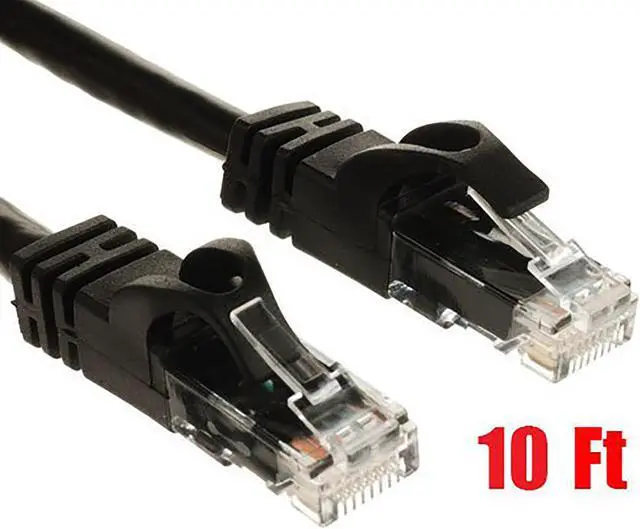 Main image of iMBAPrice - 10 Ft (10ft) Cat6 Ethernet Network Patch Cable RJ45 Black