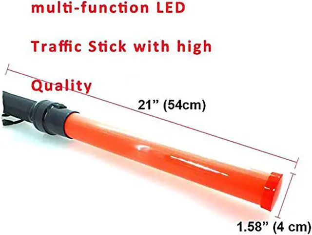 Alt view image 3 of 4 - iMBAPrice (2-Pack) 21" Long Traffic Safety Flashing LED Light Control Wand Baton Flashlight with Blinking and Steady-glo