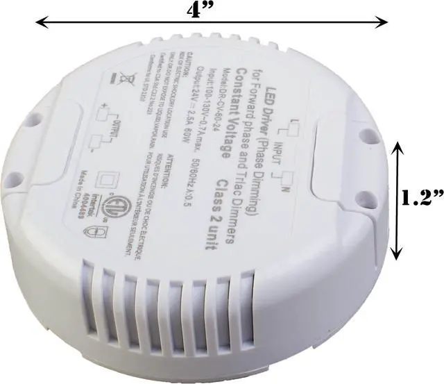 Alt view image 4 of 6 - ETL LISTED 24V 60W CLASS 2 TRIAC DIMMABLE ROUND SHAPE POWER SUPPLY