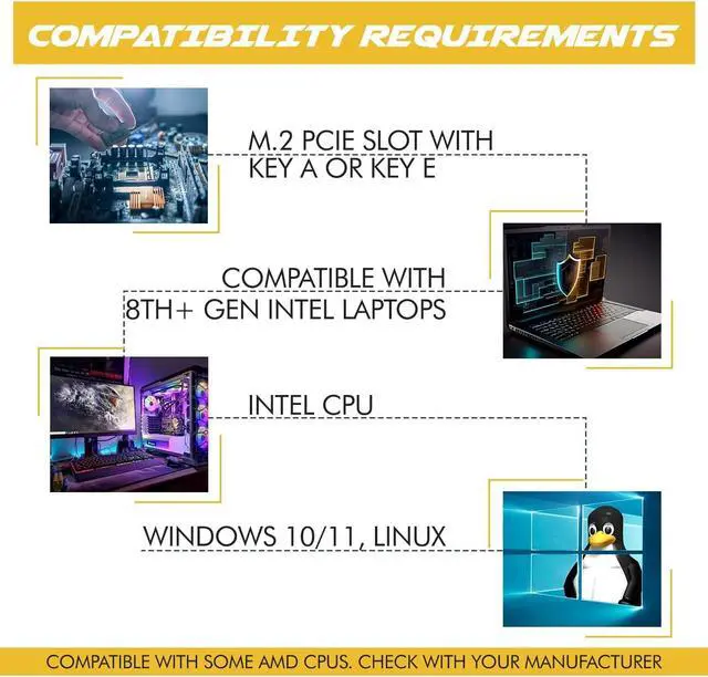 Alt view image 5 of 7 - HighZer0 Electronics AX1675x Killer Series Upgraded WiFi 6E Adapter | Gaming WiFi Adapter | M.2 Wifi Card | 2.4 Gbps WiFi for PC | Supports Bluetooth 5.3 & Intel, AMD with Windows 10+, Linux