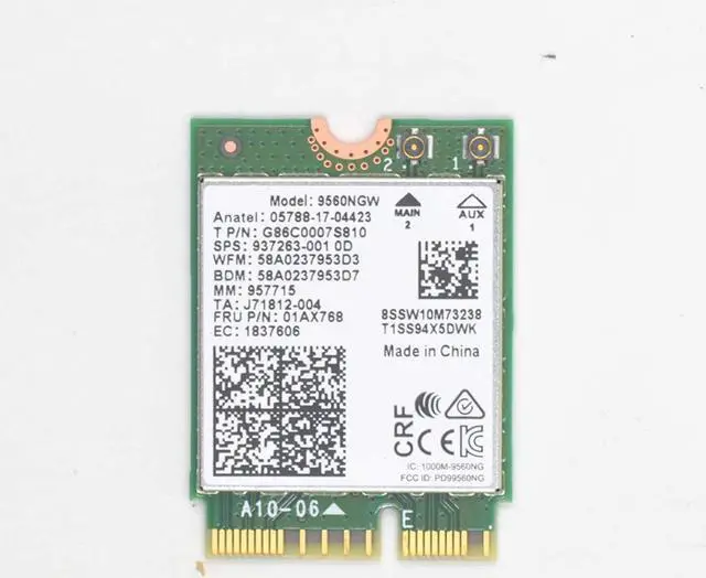 Alt view image 3 of 8 - wifi card compatiable with intel wirelessnetwork card 9560ac, 9560ngw,ac 9560, m.2 2230, 2x2 ac+bt, gigabit, no vpro ngff key e m2:cnvio