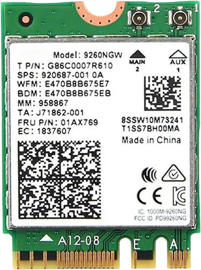 Main image of Laptop Upgrade Wireless-AC 9260 802.11ac Bluetooth 5.0 Support M.2 No vPro Adapter 9260NGW MU-MIMO