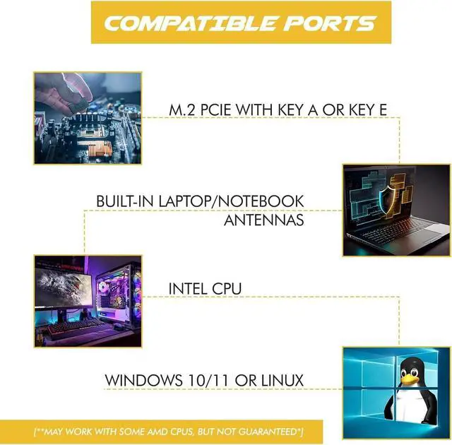 Alt view image 5 of 8 - Laptop Upgrade Wireless-AC 9260 802.11ac Bluetooth 5.0 Support M.2 No vPro Adapter 9260NGW MU-MIMO