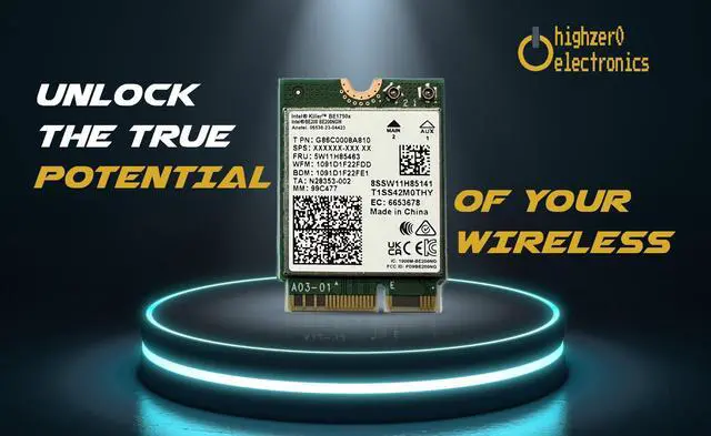 Alt view image 2 of 7 - BE1750x Latest Killer Wi-Fi Card | Wi-Fi 7 Tri Band 2.4/5/6 GHz | 5.8 Gbps | Bluetooth 5.4 Support | M.2 PCIe | No vPro 802.11BE Wireless Card BE200.NGWG.NVX