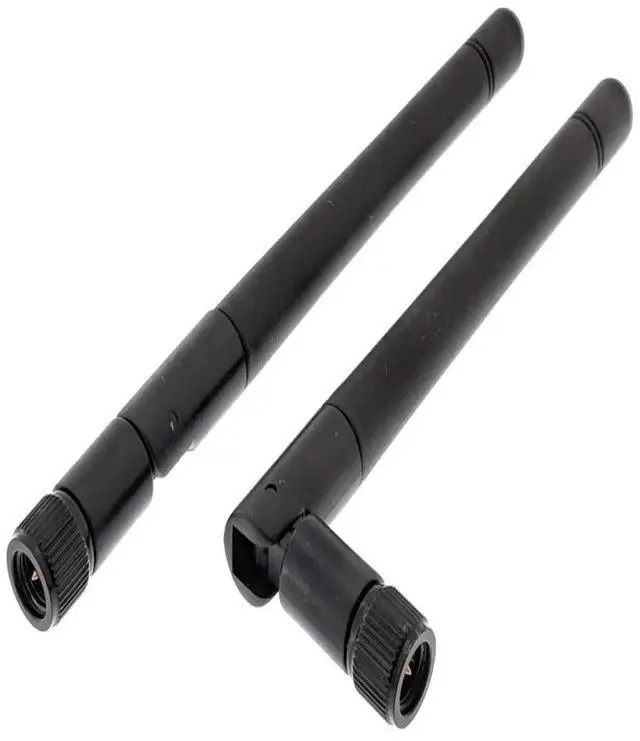 Main image of Black 3dBi Dual Band Signal Booster Mini Wi-Fi Antennas (2.4GHz/5GHz-5.8GHz) with SMA Male Connector for Wireless Camera, Router, Hotspot - 2 Pack