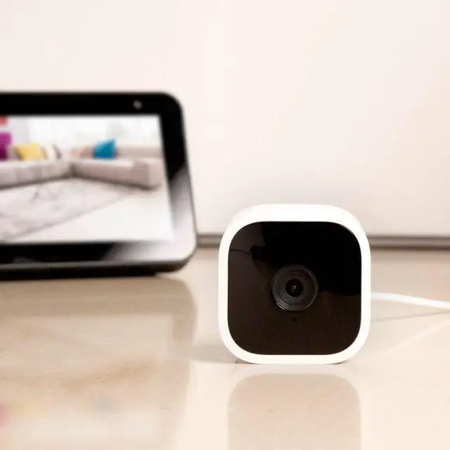 Alt view image 8 of 20 - Blink Mini Compact indoor plug-in smart security camera 1080 HD video motion detection Works with Alexa – 1 camera White