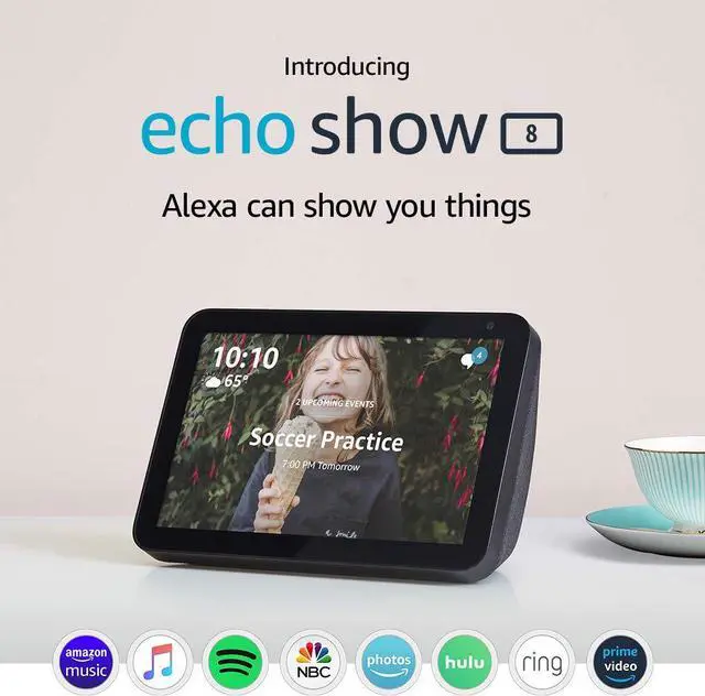 Alt view image 2 of 20 - Amazon Echo Show 8 Smart Speaker with Alexa 8" HD Smart Display - Black