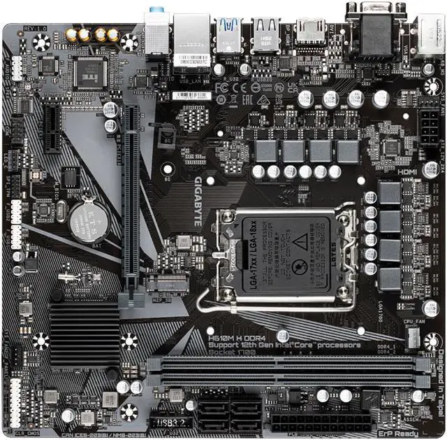 Alt view image 4 of 4 - Gigabyte H610M H DDR4 Motherboard CPU SOCKET LGA1700 Intel HDMI VGA GbE LAN