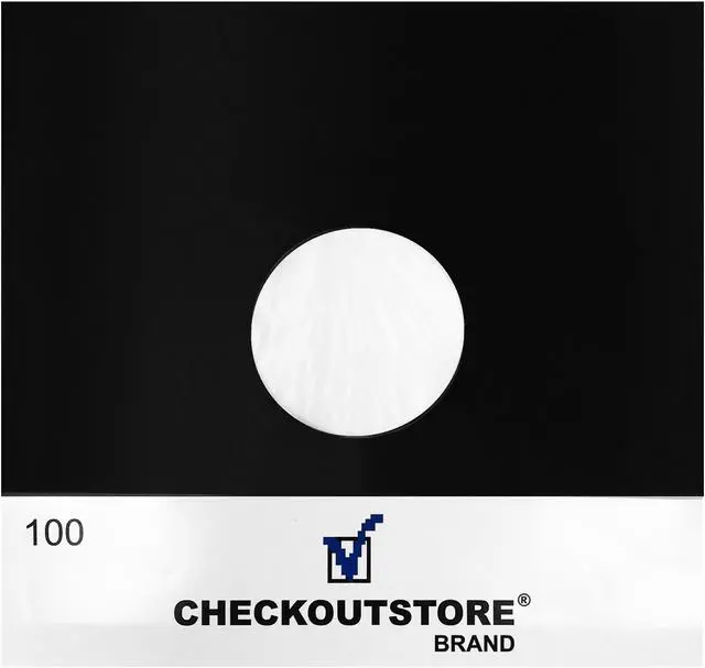Main image of 100 CheckOutStore Black Paper Record Polylined With Hole for 12" LP Vinyl 33 RPM (Inner Sleeves)