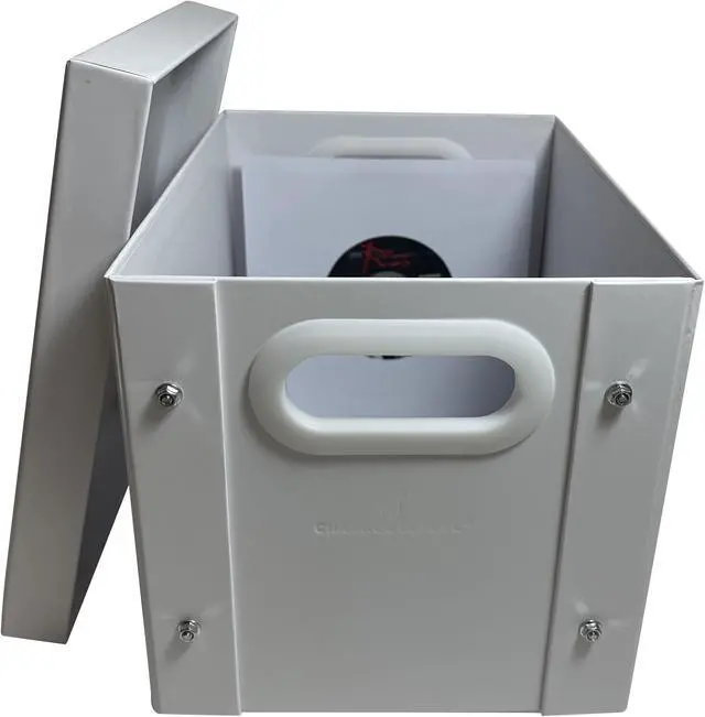Alt view image 2 of 2 - 2 CheckOutStore White 7" Vinyl Record 45 RPM Storage Box