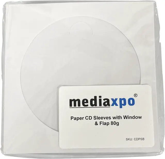 Main image of 3000 BUDGET Paper CD Sleeves with Window & Flap 80g