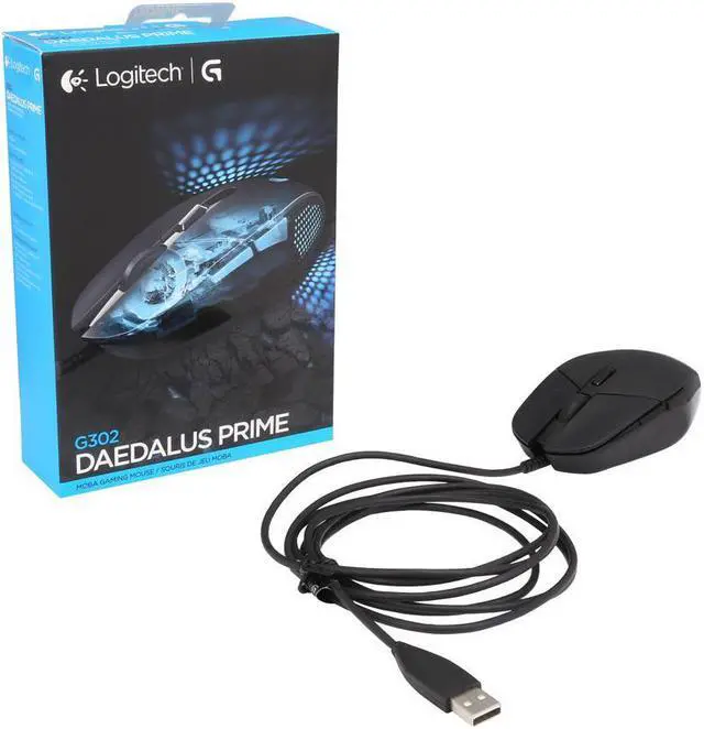 Alt view image 6 of 6 - Logitech G302 Daedalus Prime Moba 910-004205 Black 6 Buttons 1 x Wheel USB Wired Delta Zero sensor 4000 dpi Gaming Mouse