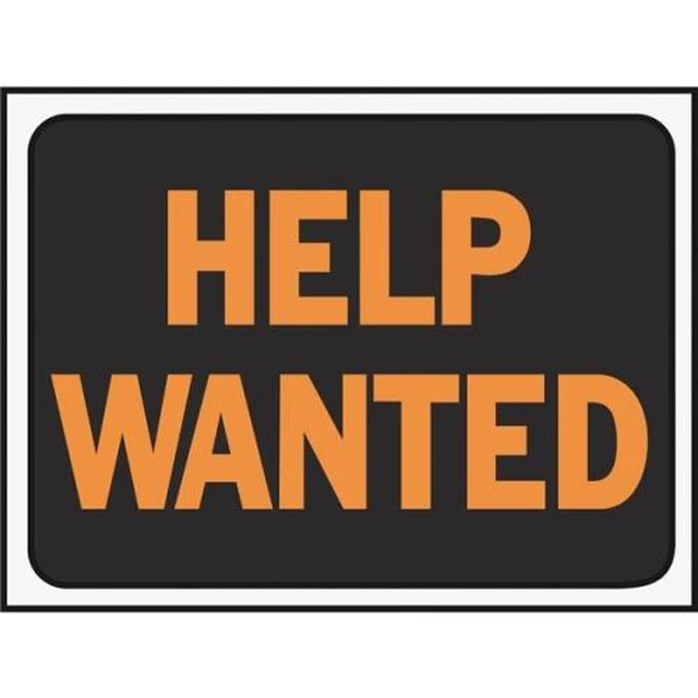 Alt view image 2 of 2 - Hy-Ko Plastic Sign, Help Wanted 3034 Pack of 10
