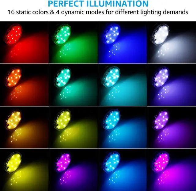 Alt view image 5 of 7 - TORCHSTAR Waterproof Submersible LED Light, Remote Controlled Battery Operated Wireless Color Changing Underwater Light, for Pond, Pool, Fountain, Aquarium, Vase, Home Decoration