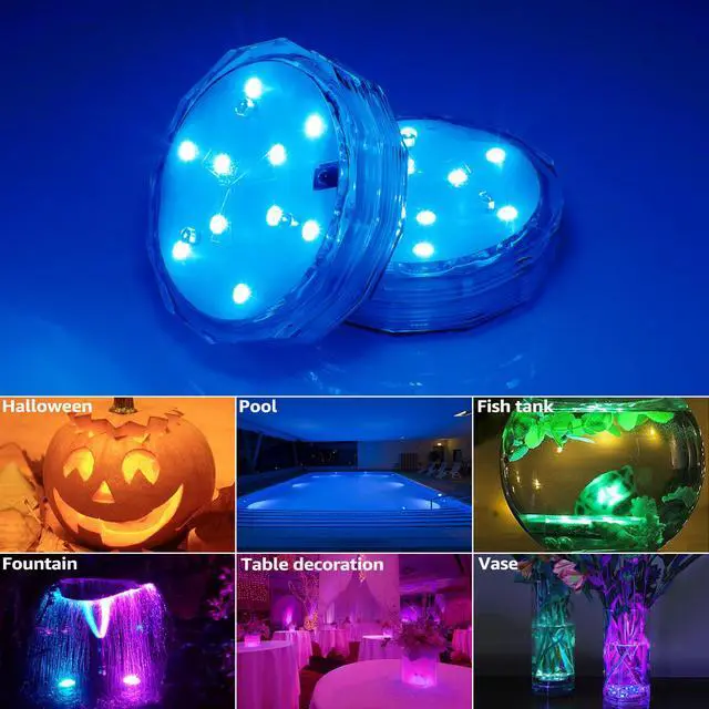 Alt view image 4 of 7 - TORCHSTAR Waterproof Submersible LED Light, Remote Controlled Battery Operated Wireless Color Changing Underwater Light, for Pond, Pool, Fountain, Aquarium, Vase, Home Decoration