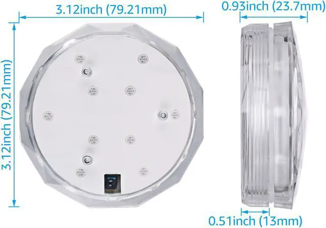 Alt view image 7 of 7 - TORCHSTAR Waterproof Submersible LED Light, Remote Controlled Battery Operated Wireless Color Changing Underwater Light, for Pond, Pool, Fountain, Aquarium, Vase, Home Decoration