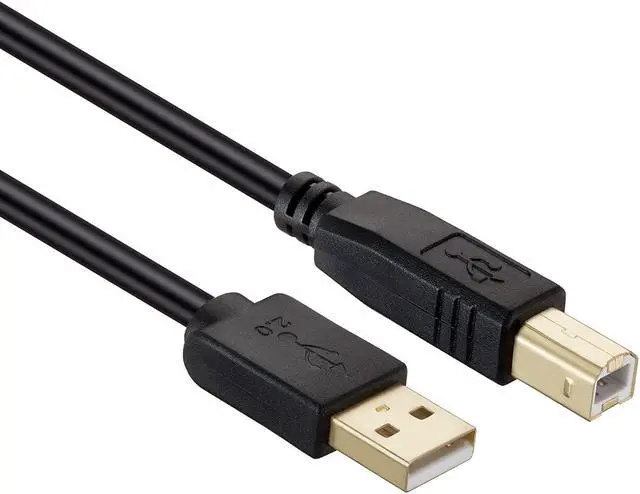 Alt view image 2 of 6 - Printer Cable 5 feet NC XQIN Gold-Plated USB Printer Cable Cord Type A-Male to B-Male Printer USB Cable for Printer/Scanner