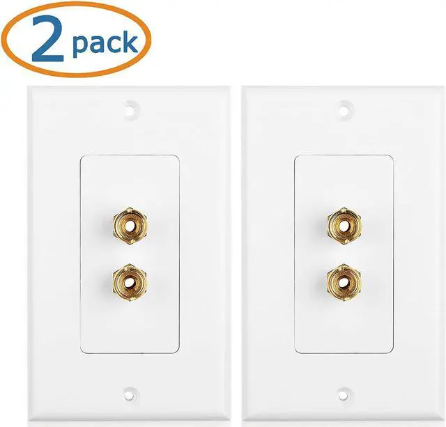 Alt view image 2 of 7 - Cable Matters 2-Pack Speaker Wire Wall Plate (Speaker Wall Plate/Banana Plug Wall Plate) for 1 Speaker in White