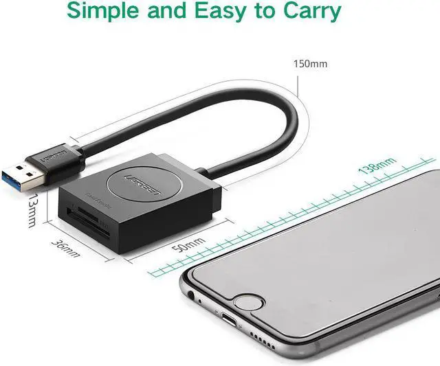 Alt view image 14 of 14 - UGREEN SD Card Reader USB 3.0 Dual Slot Flash Memory Card Reader TF, SD, Micro SD, SDXC, SDHC, MMC, RS-MMC, Micro SDXC, Micro SDHC, UHS-I for Mac, Windows, Linux, Chrome, Read 2 Cards Simultaneously