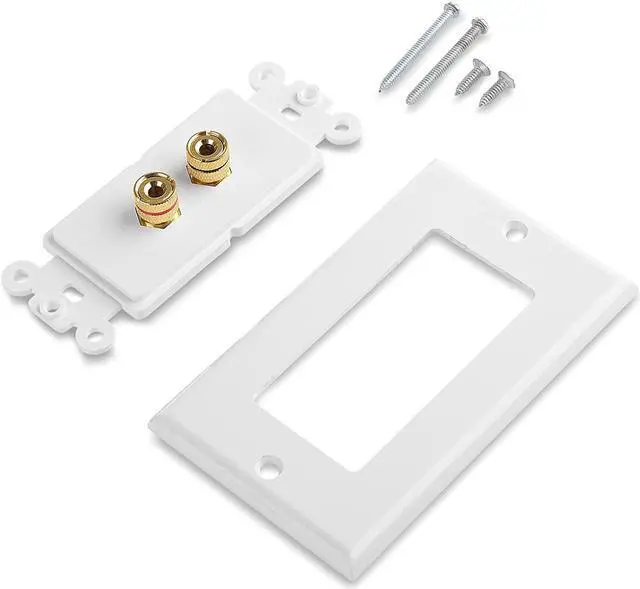 Alt view image 5 of 7 - Cable Matters 2-Pack Speaker Wire Wall Plate (Speaker Wall Plate/Banana Plug Wall Plate) for 1 Speaker in White