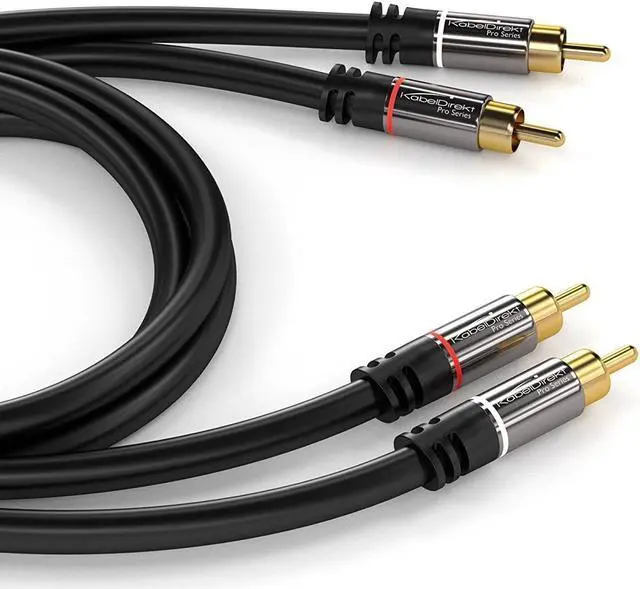 Alt view image 2 of 7 - KabelDirekt RCA Stereo Cable/Cord (3 ft/feet short, Dual 2 x RCA Male to 2 x RCA Male Audio Cable, Digital & Analogue, Double-Shielded, PRO Series) supports (Amplifiers, AV Receivers, Hi-Fi)