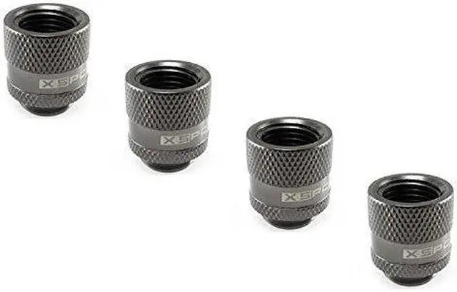Alt view image 5 of 6 - XSPC G1/4" Male to Female Rotary Fitting, Black Chrome, 4-pack