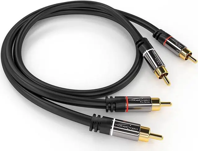 Alt view image 4 of 7 - KabelDirekt RCA Stereo Cable/Cord (3 ft/feet short, Dual 2 x RCA Male to 2 x RCA Male Audio Cable, Digital & Analogue, Double-Shielded, PRO Series) supports (Amplifiers, AV Receivers, Hi-Fi)