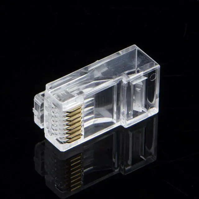 Alt view image 4 of 5 - Cat6 RJ45 Ends, CableCreation 100-PACK Cat6 Connector, Cat6a / Cat5e RJ45 Connector, Ethernet Cable Crimp Connectors UTP Network Plug for Solid Wire and Standard Cable, Transparent