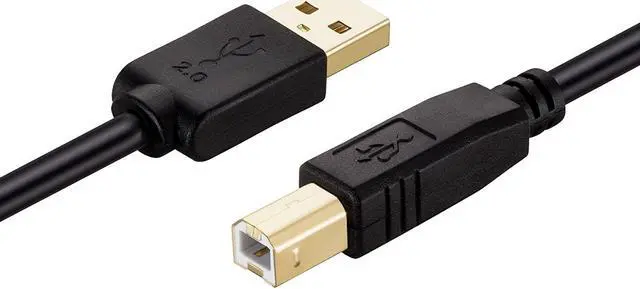 Alt view image 5 of 6 - Printer Cable 5 feet NC XQIN Gold-Plated USB Printer Cable Cord Type A-Male to B-Male Printer USB Cable for Printer/Scanner