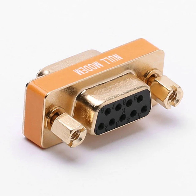 Alt view image 2 of 3 - DB9 Null Modem Adapter Female to Female Slimline Data Transfer Serial Port Adapter Gold Plated 2 Pack