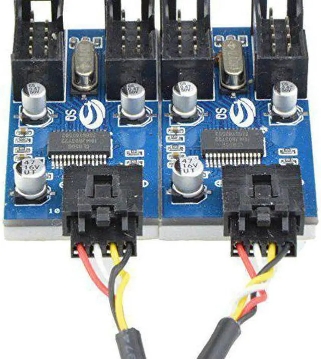 Alt view image 6 of 7 - 9pin USB Header Male 1 to 4 Female Extension Cable Card Motherboard 9-Pin USB HUB USB 2.0 9 pin Connector Adapter Port Multilier
