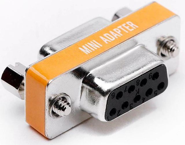 Alt view image 3 of 3 - DB9 null modem female to female slimline data transfer serial port adapter 2 Pack