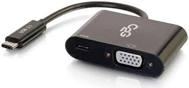 Alt view image 8 of 8 - C2G USB-C TO VGA VIDEO ADAPTER CONVERTER WITH POWER DELIVERY - BLACK - USB TO VG