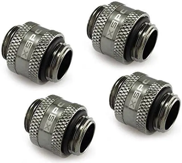 Alt view image 5 of 7 - XSPC G1/4" Male to Male Rotary Fitting, Black Chrome, 4-pack