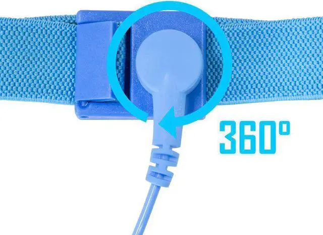 Alt view image 7 of 7 - Kingwin Anti Static Wrist Strap 5 Pack Blue, Adjustable ESD Wrist Band Fits Your Wrist Comfortably. Grounding Bracelet to Protect Your PC Computer or Electronics from Static Electricity