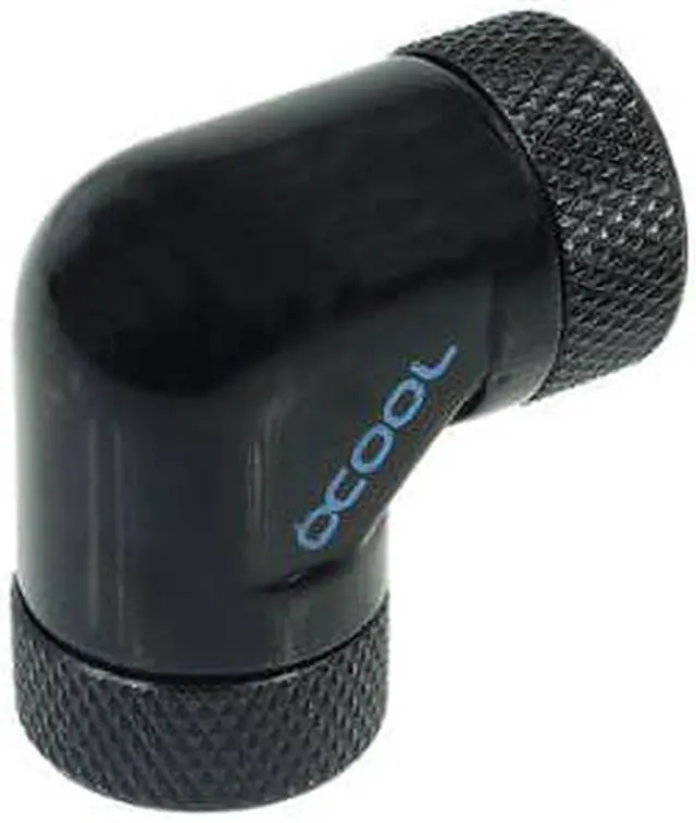 Alt view image 3 of 3 - Alphacool HF G1/4" Female to Female Fitting, 90° Double Rotary, Deep Black, 4-Pack