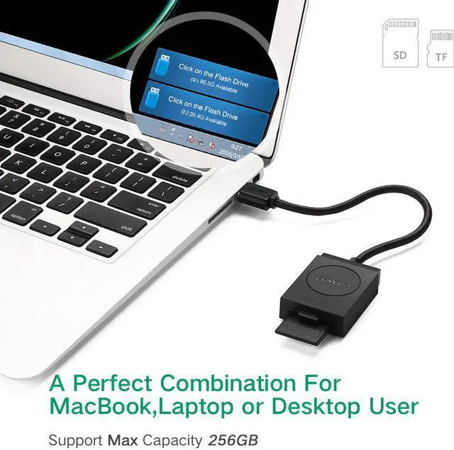 Alt view image 10 of 14 - UGREEN SD Card Reader USB 3.0 Dual Slot Flash Memory Card Reader TF, SD, Micro SD, SDXC, SDHC, MMC, RS-MMC, Micro SDXC, Micro SDHC, UHS-I for Mac, Windows, Linux, Chrome, Read 2 Cards Simultaneously