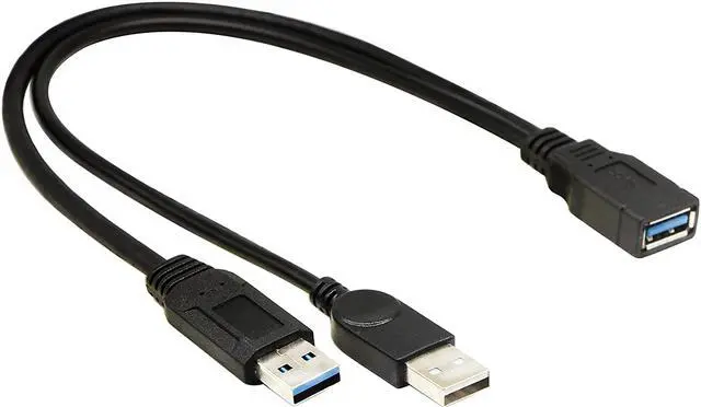 Alt view image 6 of 7 - zdyCGTime USB 3.0 Extender Cable USB 3.0 Female to USB 3.0 & USB 2.0 Male Extra Power Data Y Splitter Charger Extension Cable(33CM/13inch)