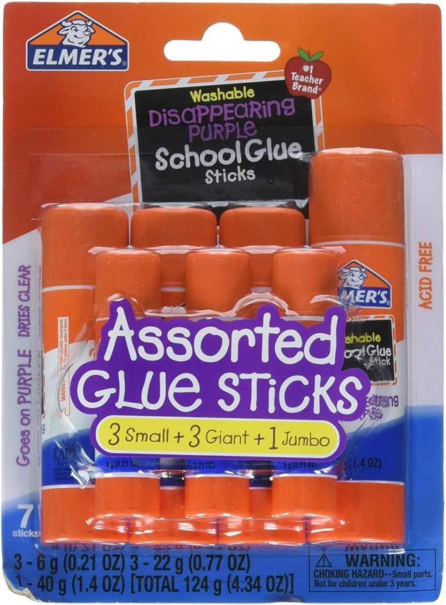 Elmer's Washable Disappearing Purple School Glue Sticks, 0.77 oz