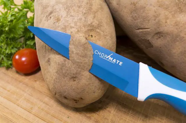 Alt view image 14 of 20 - Chopmate Color Stainless Steel Anti-Bacterial Non-Stick Ceramic Coated 8 Piece Kitchen Knife Set