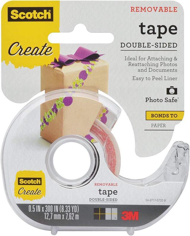 Scotch Double Sided Removable Tape, 1/2 in x 300 in (2002-CFT