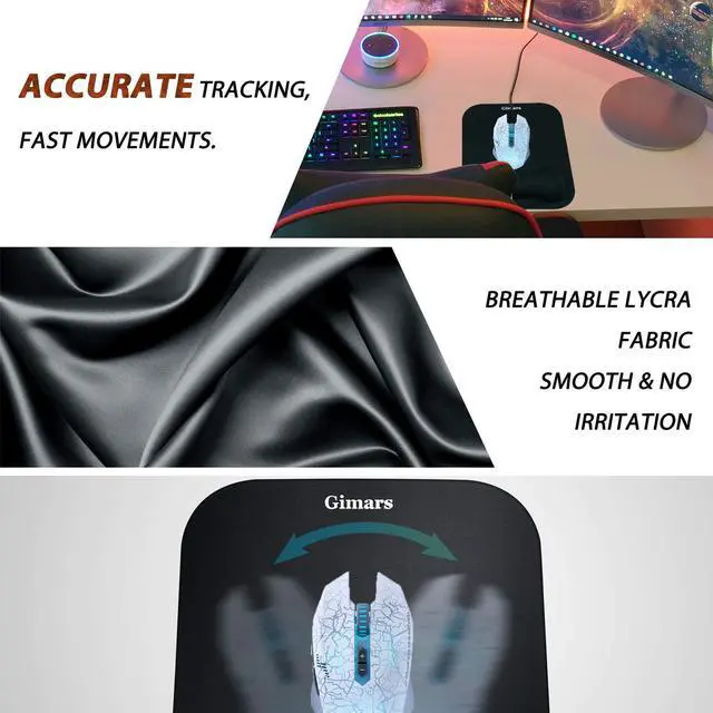 Alt view image 2 of 7 - Gimars Large Smooth Superfine Fibre Memory Foam Ergonomic Mouse Pad Wrist Rest Support - Mousepad with Nonslip Base for Laptop, Computer, Gaming & Office - Comfortable for Easy Typing & Pain Relief