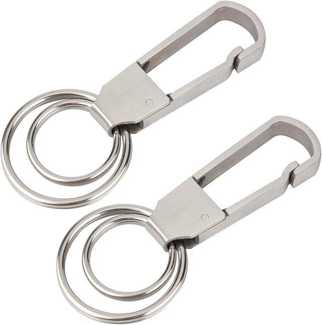 Keychain, Wisdompro 2 Pack Heavy Duty Stainless Steel Key-Clips with Belt  Hook
