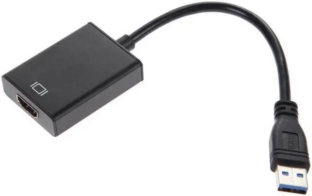Alt view image 4 of 6 - High Speed USB 3.0 To HDMI Adapter Metal Shell Male To Female HDMI Video Cable Converter For Laptop HDTV TV Black