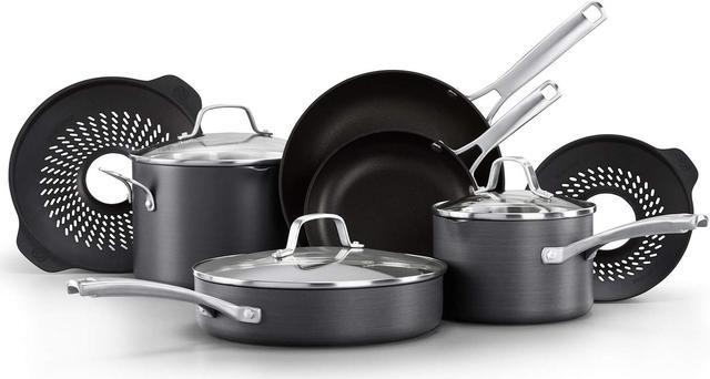 Calphalon Classic Pots and Pans Set, 10 Piece Cookware Set with No  Boil-Over Inserts, Nonstick 