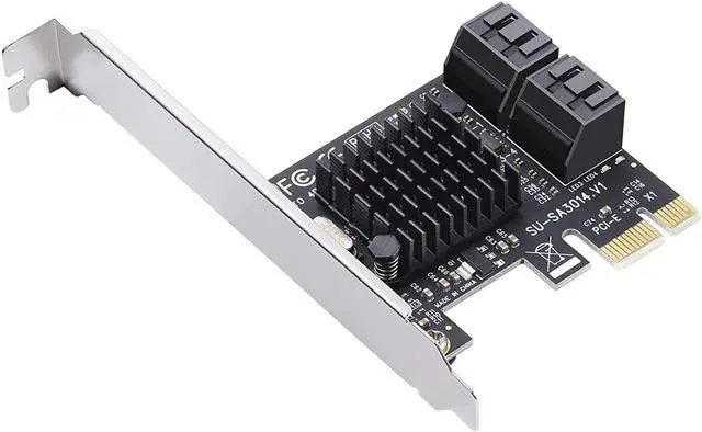 Alt view image 3 of 7 - PCIe SATA Card 4 Port,Marvell 9215 Non-Raid 6Gbps PCI Express to SATA 3.0 Ports Expansion Controller ,Boot as System Disk, for Desktop PC Support SSD and HDD with Low Profile Bracket and 4 SATA Cable