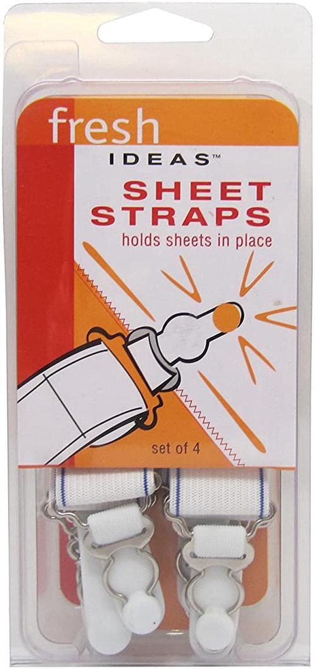 Fresh Ideas Bed Sheet Straps – Easy to Use Sheet Holders Adjustable to Fit  All Size Beds, 4 Pack 